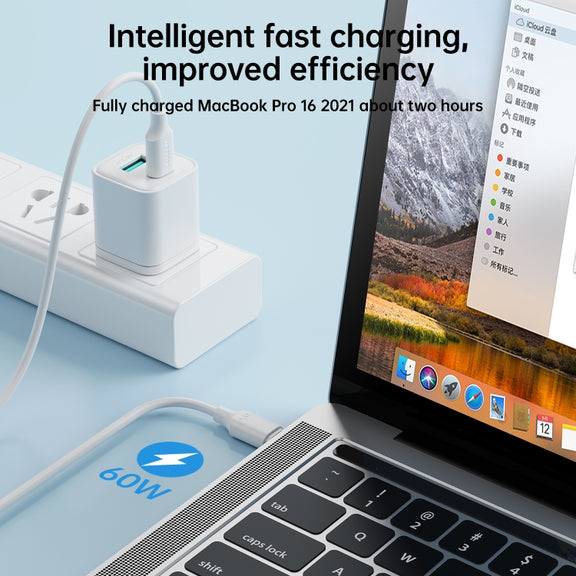 JOYROOM S-CC060A9 60W USB-C/Type-C to USB-C/Type-C Fast Charging Data Cable, Length: 1m(White)