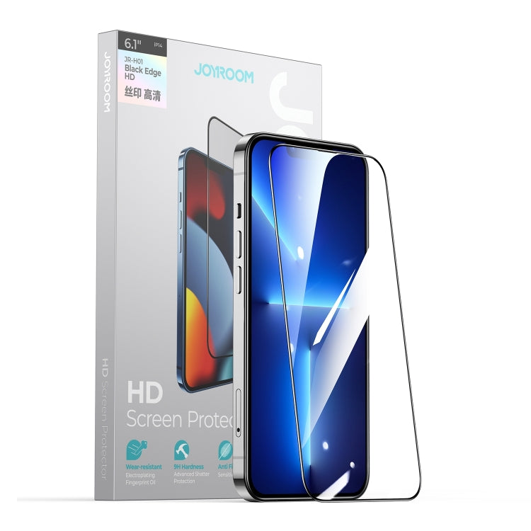 For iPhone 14 Plus JOYROOM JR-H03 2.5D Screen Printing Full Screen Black Edge Tempered Glass Film - iPhone 14 Plus Tempered Glass by JOYROOM | Online Shopping South Africa | PMC Jewellery | Buy Now Pay Later Mobicred