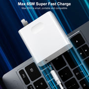 For Huawei MateBook Laptop Fast Charging Cable 65W Dual Type-C Interface Charging Data Cable Length:2m