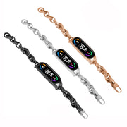 For Xiaomi Mi Band 5 / 6 Corrugated Twist Chain Metal Watch Band(Rose Gold)