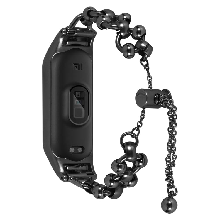 For Xiaomi Mi Band 5 / 6 Bead Steel Chain Metal Watch Band(Black) - free shipping - PMC TechLife - Order now!