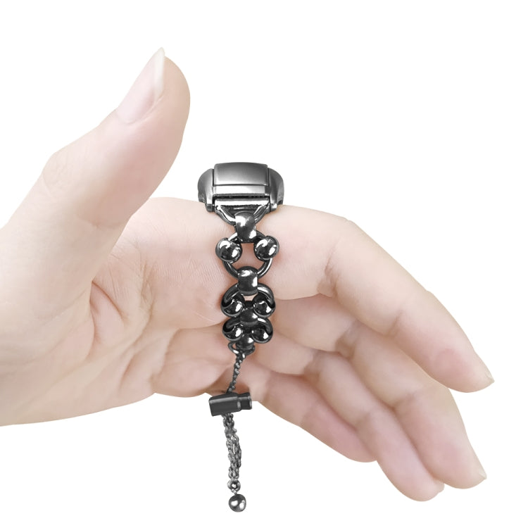 For Xiaomi Mi Band 5 / 6 Bead Steel Chain Metal Watch Band(Black) - free shipping - PMC TechLife - Order now!