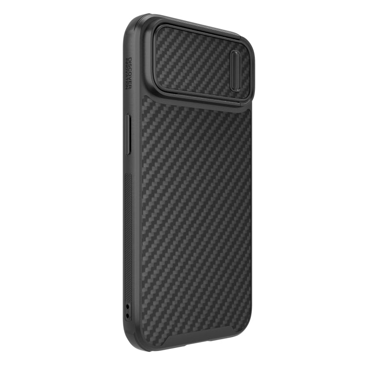 For iPhone 14 NILLKIN Synthetic Fiber Camshield Magnetic Phone Case(Black) - iPhone 14 Cases by NILLKIN | Online Shopping South Africa | PMC TechLife | Buy Now Pay Later Mobicred