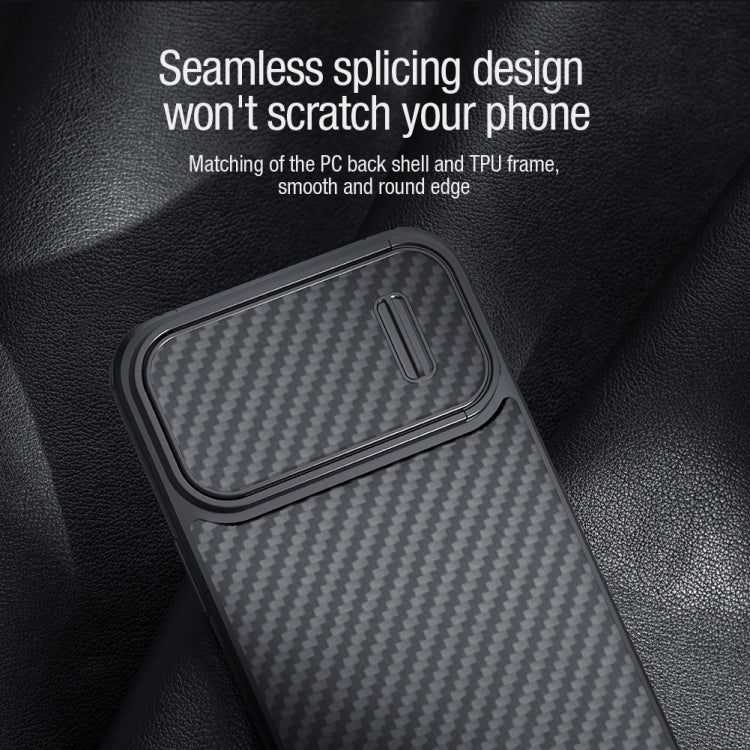 For iPhone 14 NILLKIN Synthetic Fiber Camshield Magnetic Phone Case(Black) - iPhone 14 Cases by NILLKIN | Online Shopping South Africa | PMC TechLife | Buy Now Pay Later Mobicred