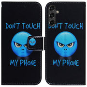 For Samsung Galaxy A14 5G Coloured Drawing Horizontal Flip Leather Phone Case(Anger)