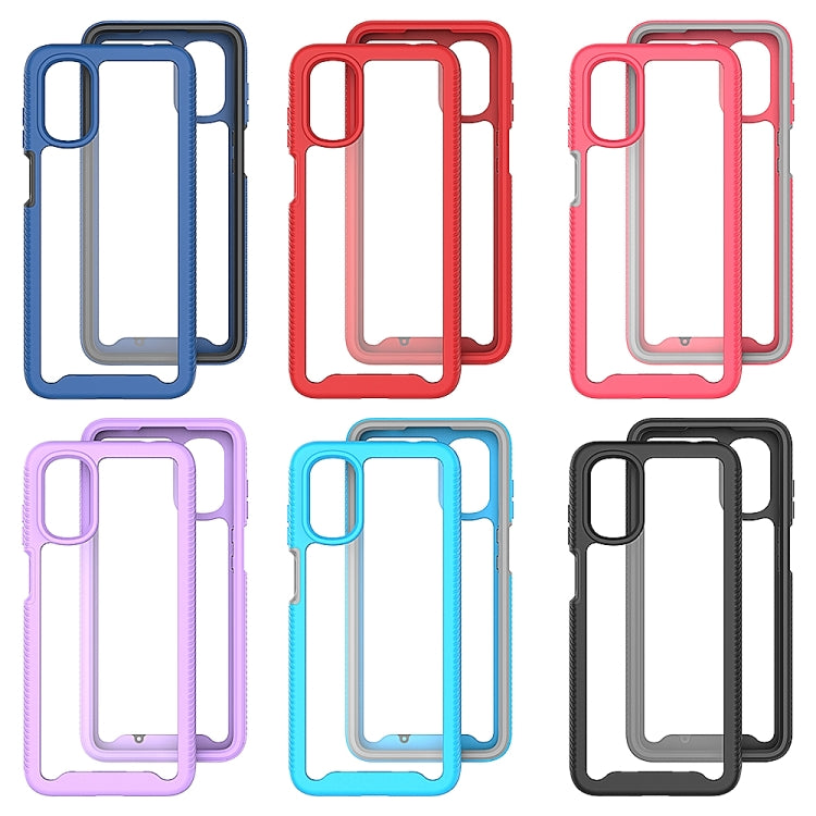 For Motorola Moto G22 / E32 Starry Sky Solid Color TPU Clear PC Phone Case(Sky Blue) - free shipping - PMC TechLife - Order now!