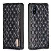 For Xiaomi Redmi 9A Diamond Lattice Magnetic Leather Flip Phone Case(Black)