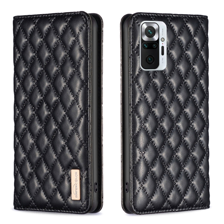 For Xiaomi Redmi Note 10 Pro / 10 Pro Max Diamond Lattice Magnetic Leather Flip Phone Case(Black) - free shipping - PMC TechLife - Order now!