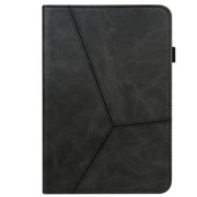 For Xiaomi Redmi Pad 10.61 2022 Solid Color Embossed Striped Leather Case(Black)