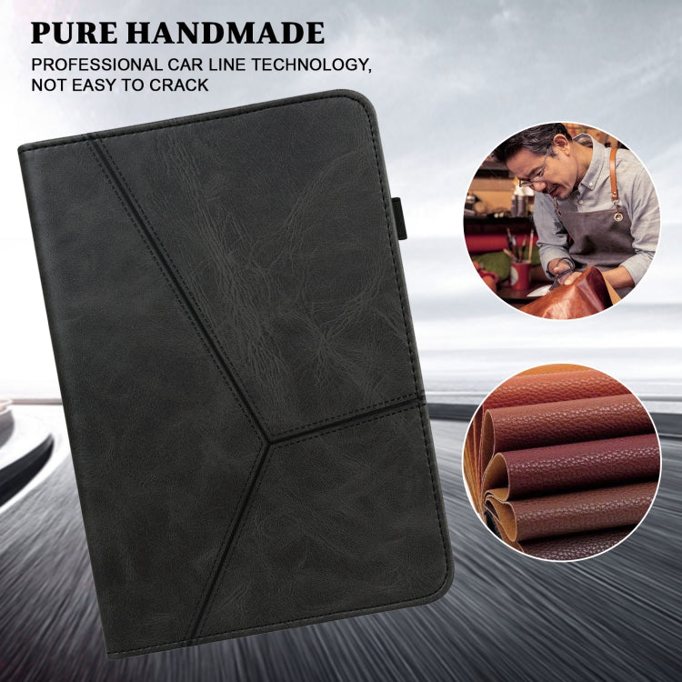 For Xiaomi Redmi Pad 10.61 2022 Solid Color Embossed Striped Leather Case(Black)