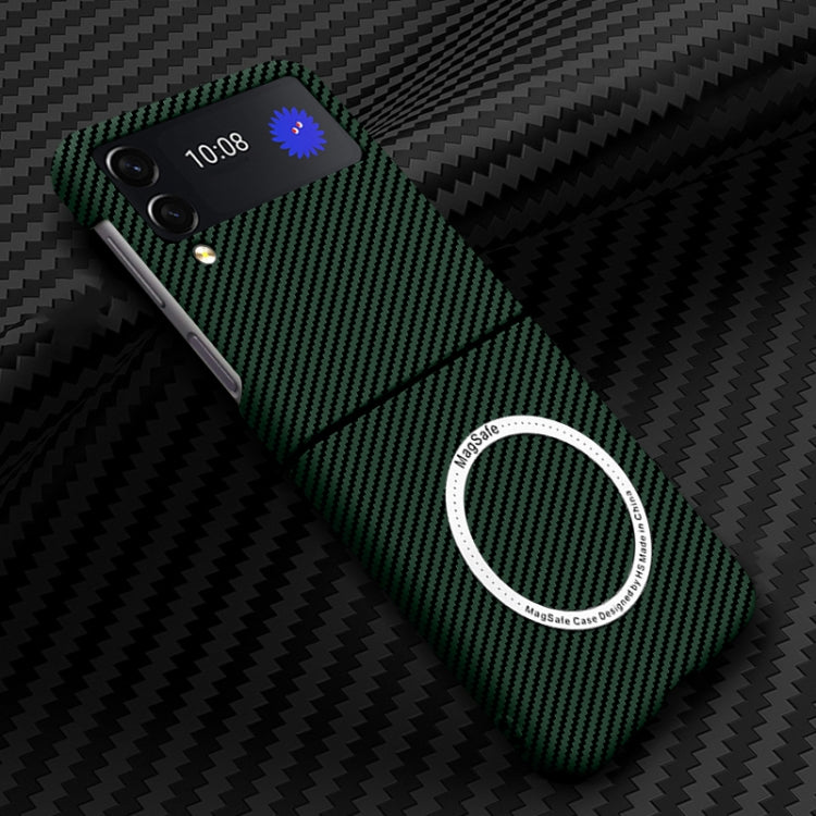 For Samsung Galaxy Z Flip4 5G Carbon Fiber Texture MagSafe Magnetic Phone Case(Green) - free shipping - PMC TechLife - Order now!