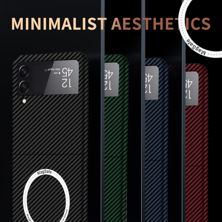 For Samsung Galaxy Z Flip4 5G Carbon Fiber Texture MagSafe Magnetic Phone Case(Green) - free shipping - PMC TechLife - Order now!