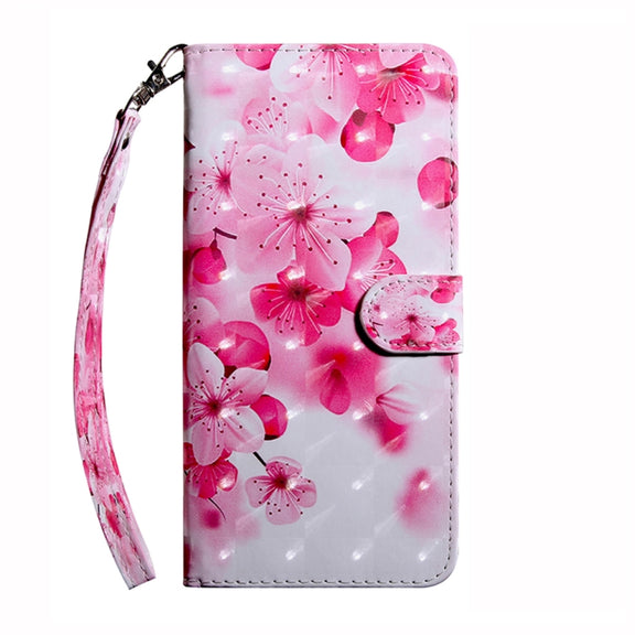 For Samsung Galaxy A14 5G 3D Painted Leather Phone Case(Red Flower)