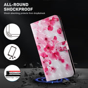 For Samsung Galaxy A14 5G 3D Painted Leather Phone Case(Red Flower)