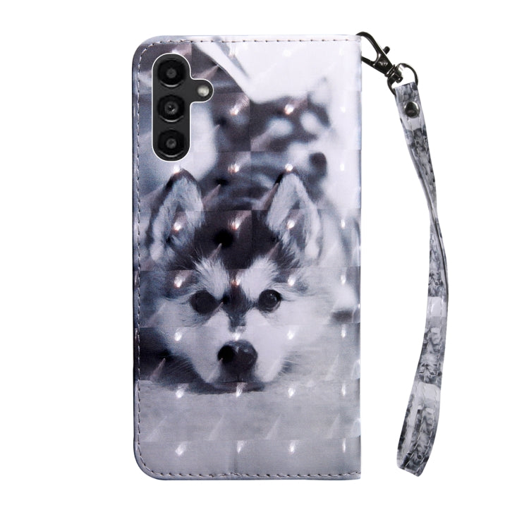 For Samsung Galaxy A14 5G 3D Painted Leather Phone Case(Smile Cat)