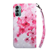 For Samsung Galaxy A04s 3D Painted Leather Phone Case(Red Flower)