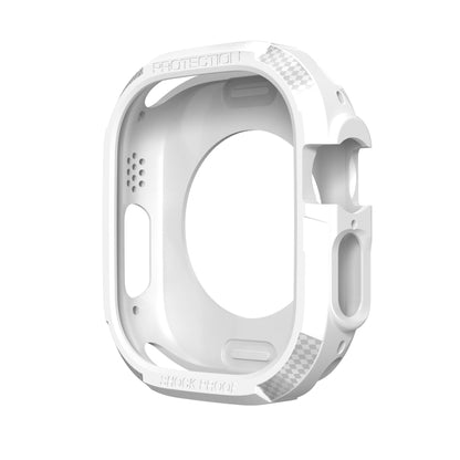Carbon Fiber Shockproof Case For Apple Watch Series 8&7 45mm(White) - Watch Cases by PMC Jewellery | Online Shopping South Africa | PMC Jewellery | Buy Now Pay Later Mobicred