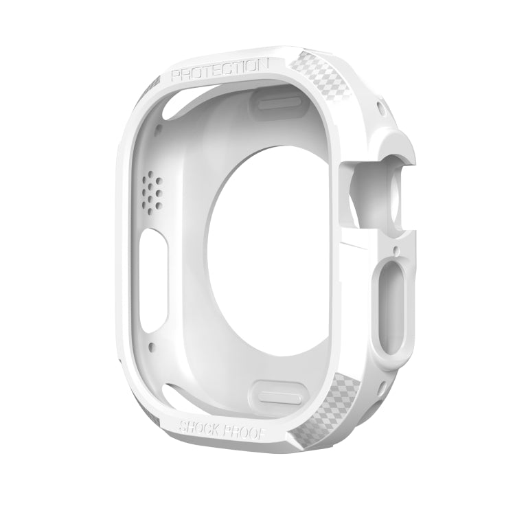 Carbon Fiber Shockproof Case For Apple Watch Series 8&7 45mm(White)