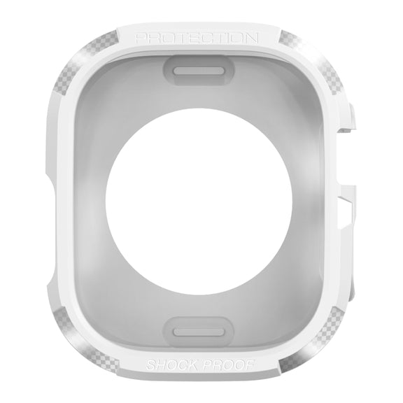 Carbon Fiber Shockproof Case For Apple Watch Series 8&7 45mm(White)