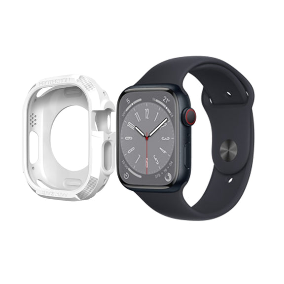 Carbon Fiber Shockproof Case For Apple Watch Series 8&7 45mm(White)