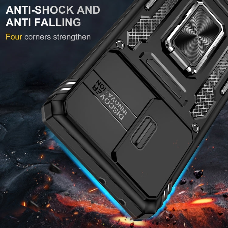 For Samsung Galaxy S23 Ultra 5G Armor PC + TPU Camera Shield Phone Case(Black)