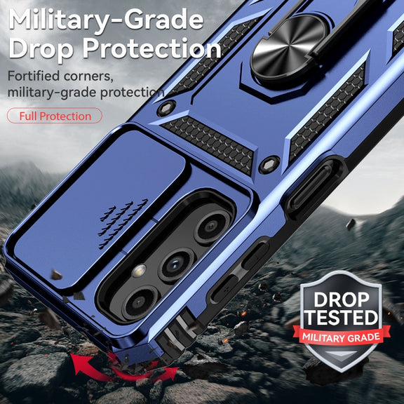 For Samsung Galaxy A14 5G Sliding Camshield Holder Phone Case(Blue)