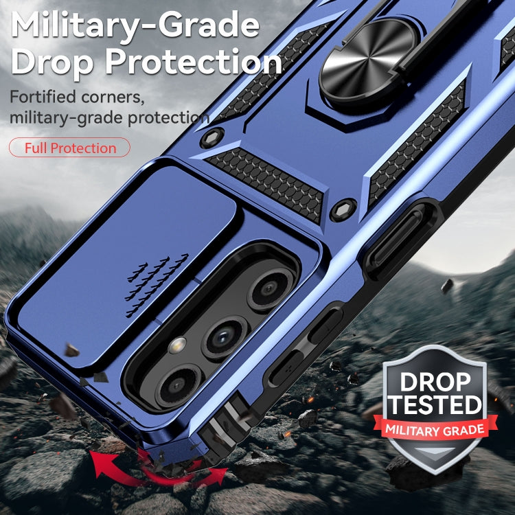 For Samsung Galaxy A14 5G Sliding Camshield Holder Phone Case(Blue)