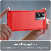 For OPPO A77s Brushed Texture Carbon Fiber TPU Phone Case(Red)