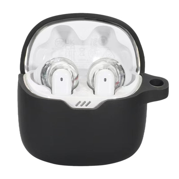 For JBL Tune Flex Earphone Silicone Protective Case(Black)
