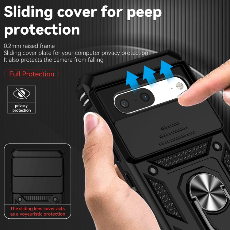 For Google Pixel 7 5G Sliding Camshield Holder Phone Case(Black)
