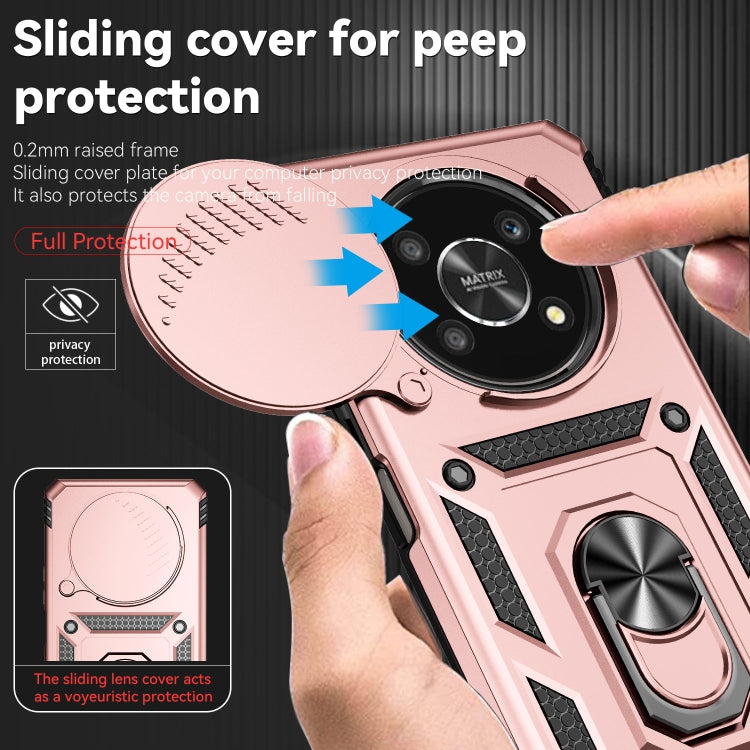 For Honor X9 Sliding Camshield Holder Phone Case(Rose Gold) - free shipping - PMC TechLife - Order now!