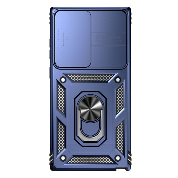 For Samsung Galaxy S23 Ultra 5G Sliding Camshield Holder Phone Case(Blue)
