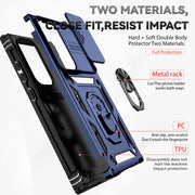 For Samsung Galaxy S23 Ultra 5G Sliding Camshield Holder Phone Case(Blue)