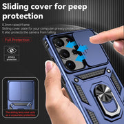 For Samsung Galaxy S23 Ultra 5G Sliding Camshield Holder Phone Case(Blue)