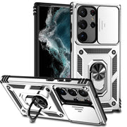 For Samsung Galaxy S23 Ultra 5G Sliding Camshield Holder Phone Case(Silver)
