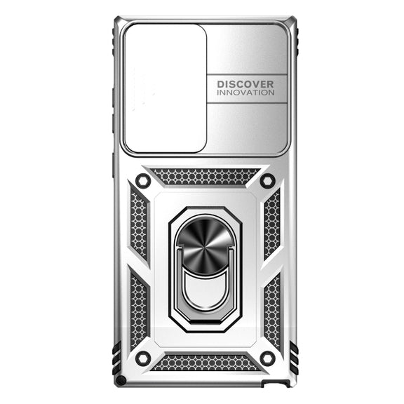 For Samsung Galaxy S23 Ultra 5G Sliding Camshield Holder Phone Case(Silver)