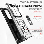 For Samsung Galaxy S23 Ultra 5G Sliding Camshield Holder Phone Case(Silver)