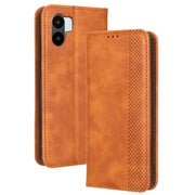 For Xiaomi Redmi A1 Magnetic Buckle Retro Texture Leather Phone Case(Brown)