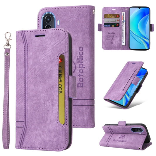 For Huawei nova Y70 / Y70 Plus / Enjoy 50 BETOPNICE Dual-side Buckle Leather Phone Case(Purple) - free shipping - PMC Jewellery - Order now!