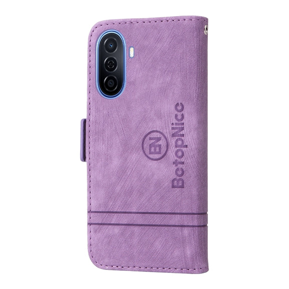 For Huawei nova Y70 / Y70 Plus / Enjoy 50 BETOPNICE Dual-side Buckle Leather Phone Case(Purple)