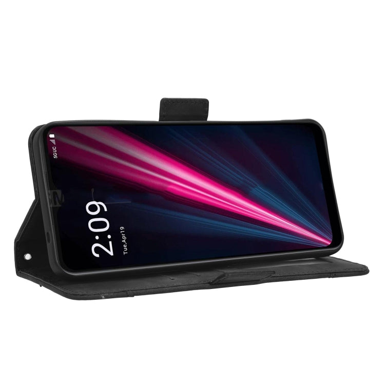 For T-Mobile REVVL 6 Pro 5G Skin Feel Calf Texture Card Slots Leather Phone Case(Black) - More Brand by PMC TechLife | Online Shopping South Africa | PMC TechLife
