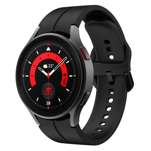 For Samsung Galaxy Watch 5 Pro 45mm Colorful Buckle Silicone Watch Band(Black)