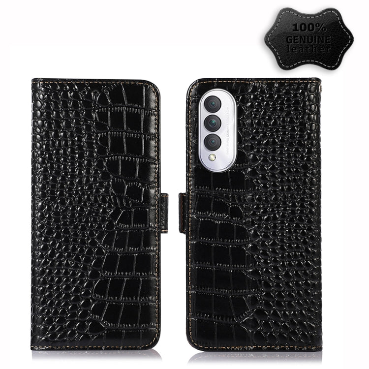 For Xiaomi Redmi A1+ Crocodile Top Layer Cowhide Leather Phone Case(Black) - Xiaomi Cases by PMC TechLife | Online Shopping South Africa | PMC TechLife