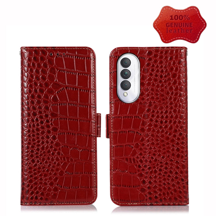 For Xiaomi Redmi A1+ Crocodile Top Layer Cowhide Leather Phone Case(Red) - Xiaomi Cases by PMC TechLife | Online Shopping South Africa | PMC TechLife