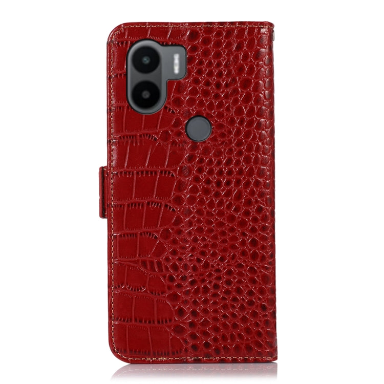 For Xiaomi Redmi A1+ Crocodile Top Layer Cowhide Leather Phone Case(Red) - Xiaomi Cases by PMC TechLife | Online Shopping South Africa | PMC TechLife