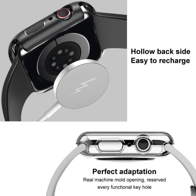 For Apple Watch SE 2023 40 mm / SE 2022 40mm imak PC Frame Case with Tempered Glass Film(White) - Watch Cases by imak | Online Shopping South Africa | PMC TechLife | Buy Now Pay Later Mobicred