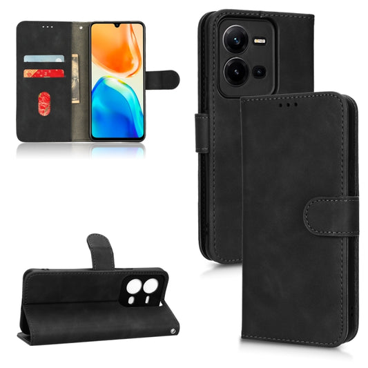 For vivo V25 5G / V25e / X80 Lite Skin Feel Magnetic Flip Leather Phone Case(Black) - free shipping - PMC Jewellery - Order now!