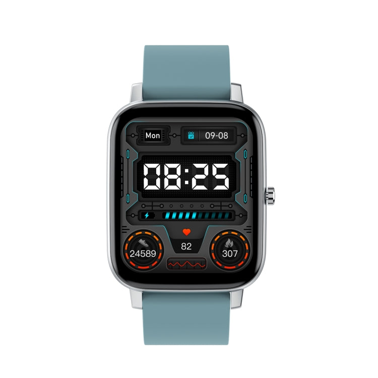 Ochstin 5H80 1.69 inch Square Screen Silicone Strap Heart Rate Blood Oxygen Monitoring Bluetooth Smart Watch(Lake Blue) - free shipping - PMC Jewellery - Order now!