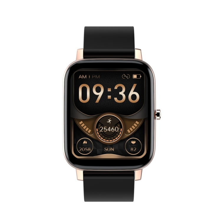 Ochstin 5H80 1.69 inch Square Screen Silicone Strap Heart Rate Blood Oxygen Monitoring Bluetooth Smart Watch(Black+Gold) - free shipping - PMC Jewellery - Order now!