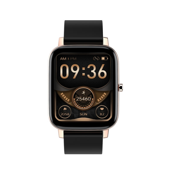 Ochstin 5H80 1.69 inch Square Screen Silicone Strap Heart Rate Blood Oxygen Monitoring Bluetooth Smart Watch(Black+Gold)
